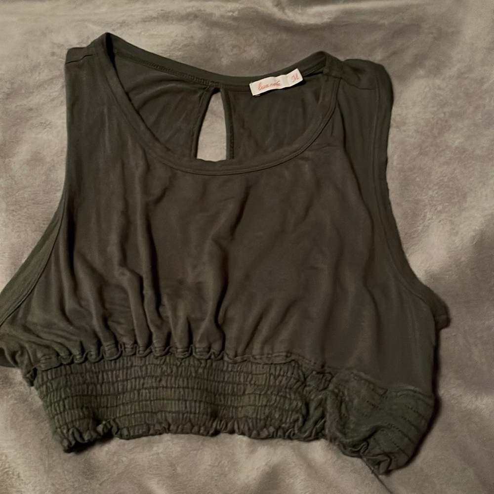 Green crop top